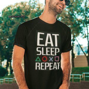 EAT SLEEP PLAYSTATION REPEAT ADULT UNISEX TEE